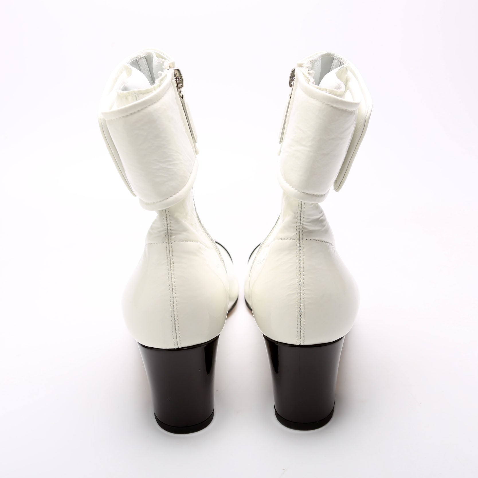 CC Patent Two Tone Booties Size 39 White