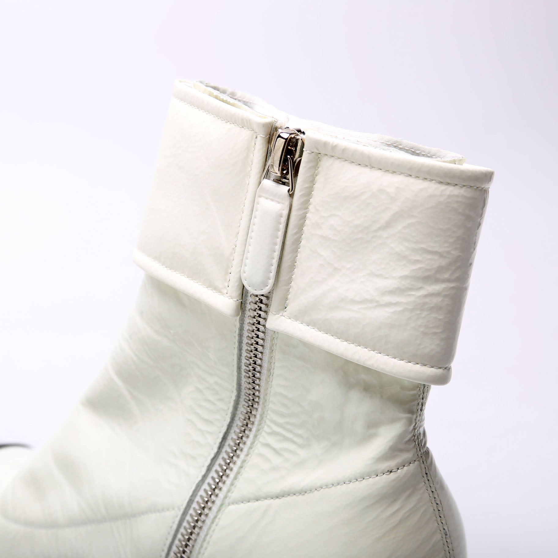 CC Patent Two Tone Booties Size 39 White