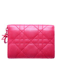 Lady Dior Bloom Card Holder Cannage Lambskin Red