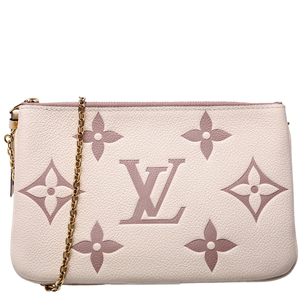 Double Zip Pochette Bicolor Empreinte
