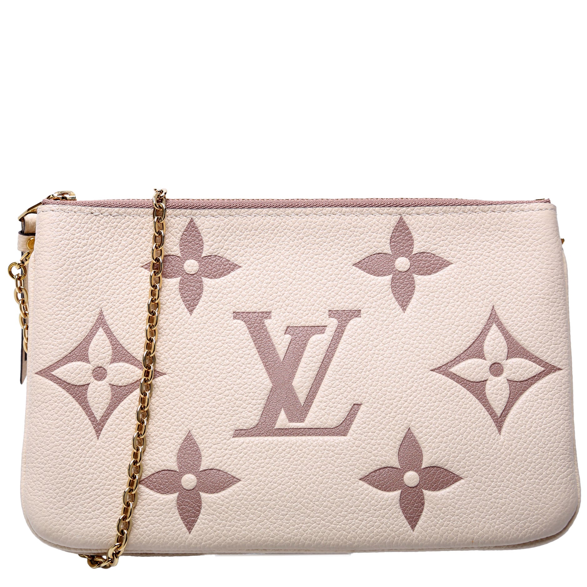 Double Zip Pochette Bicolor Empreinte
