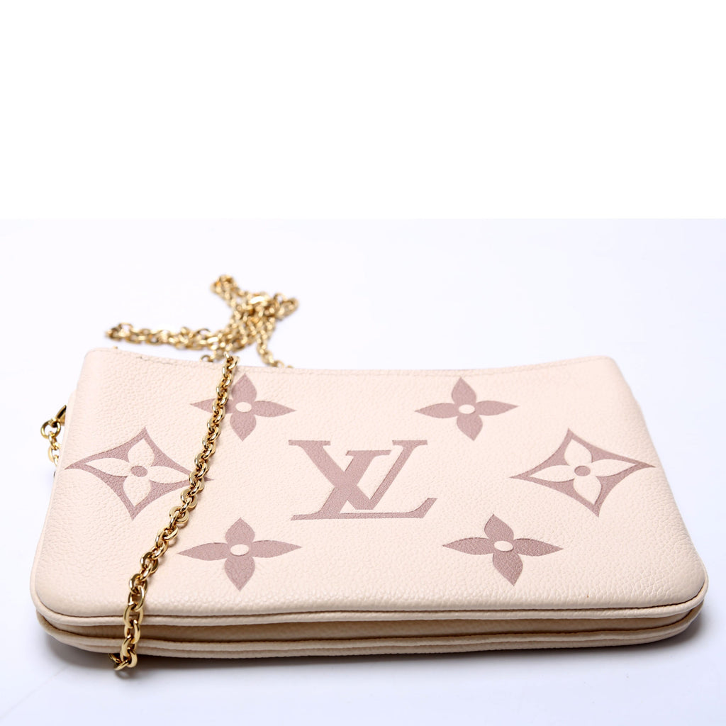 Double Zip Pochette Bicolor Empreinte