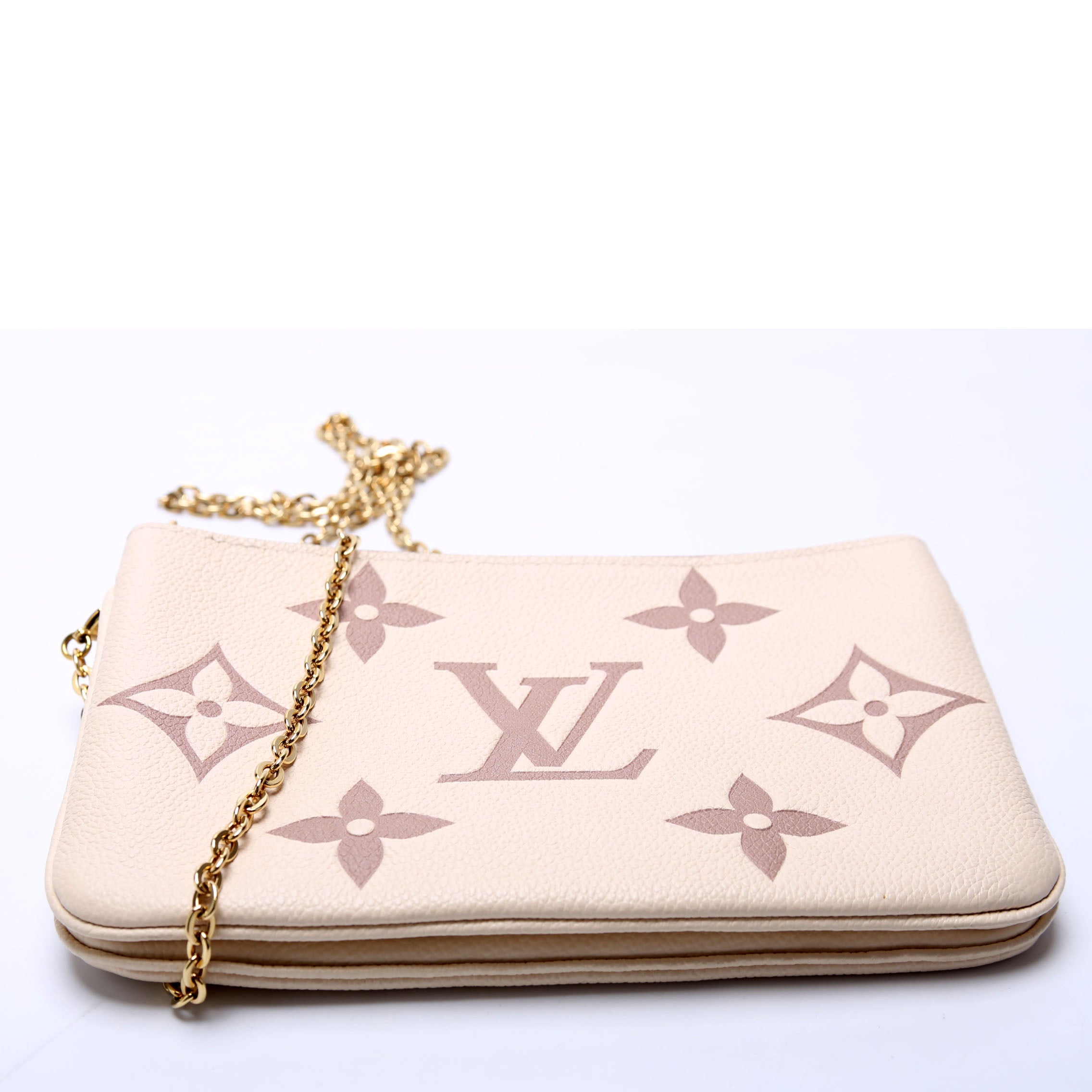Double Zip Pochette Bicolor Empreinte