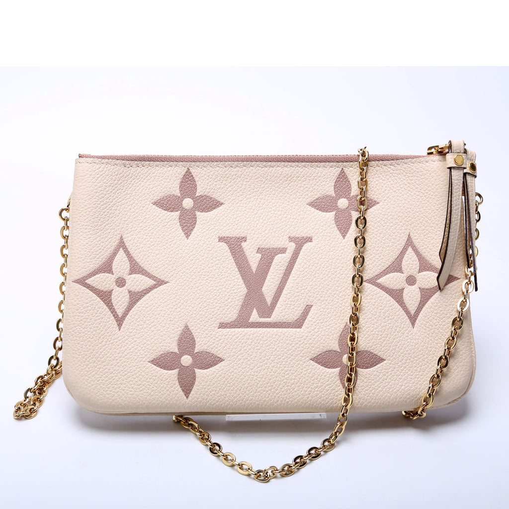 Double Zip Pochette Bicolor Empreinte