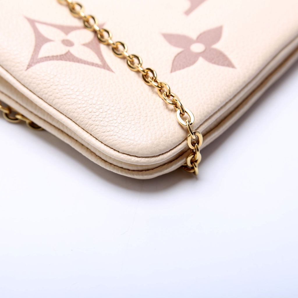 Double Zip Pochette Bicolor Empreinte