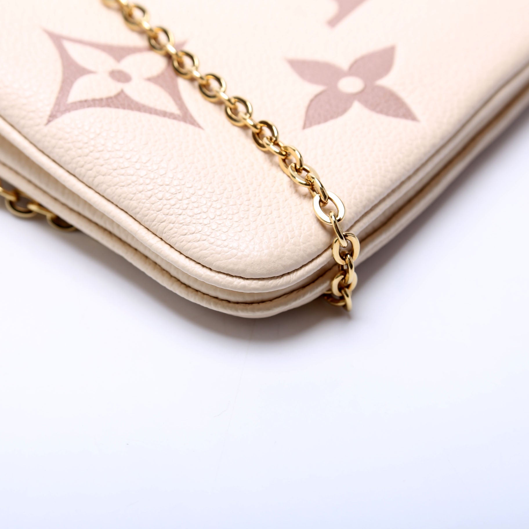 Double Zip Pochette Bicolor Empreinte