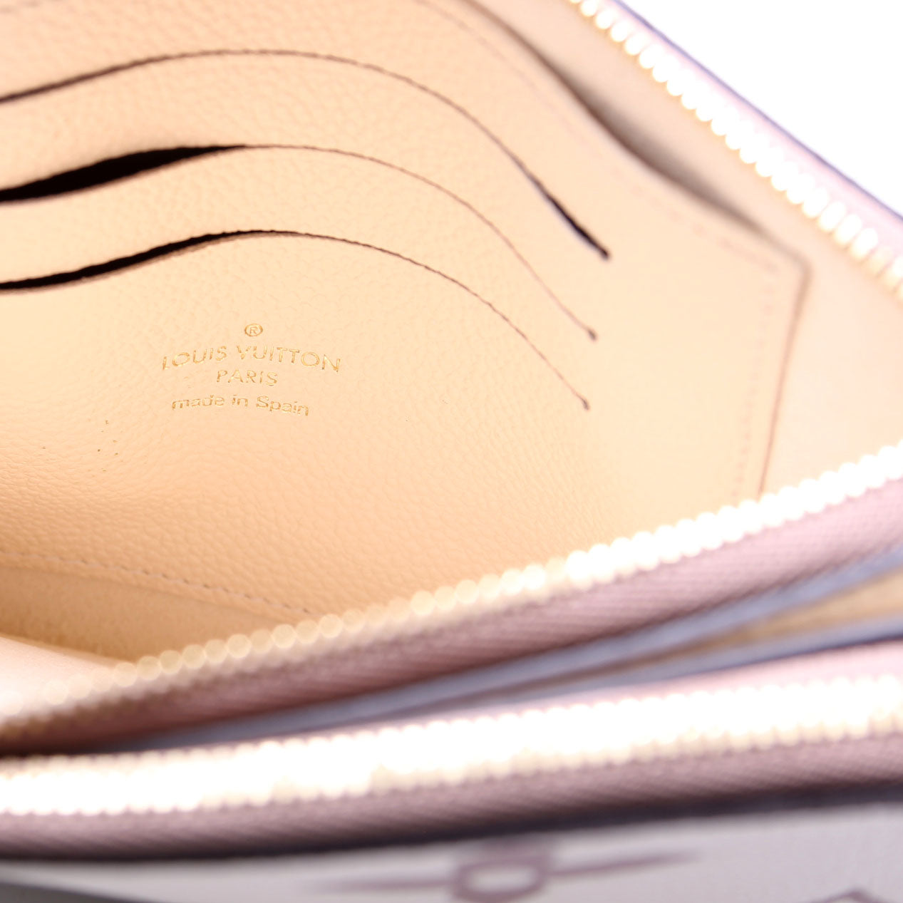 Double Zip Pochette Bicolor Empreinte