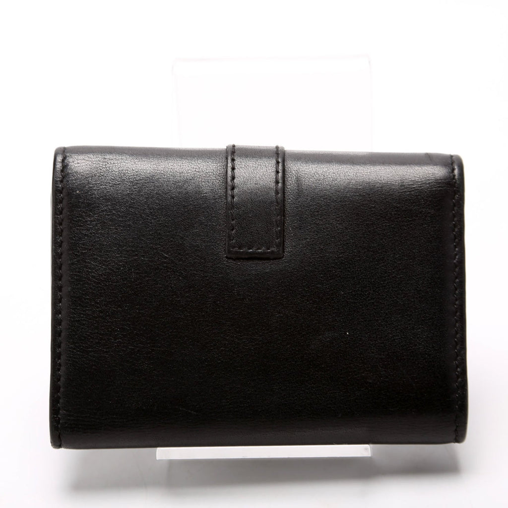 438963 Smooth Leather Monogram Key Case Black
