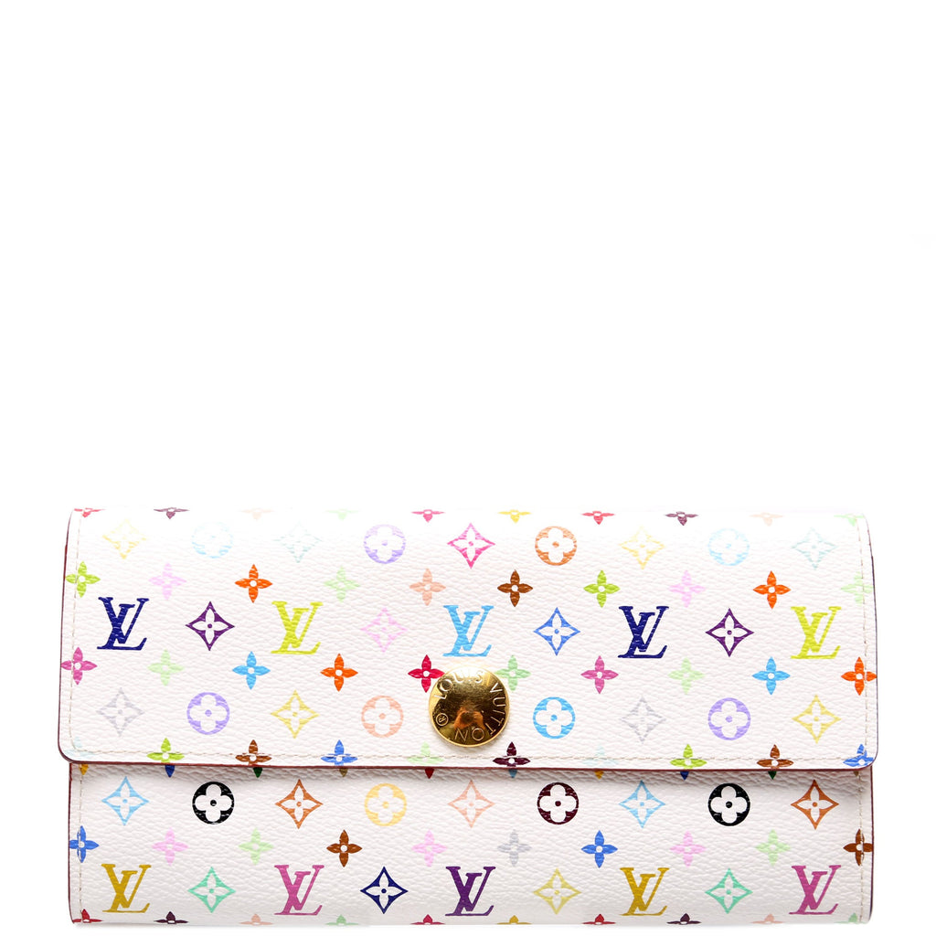 Sarah Wallet Multicolor Monogram White