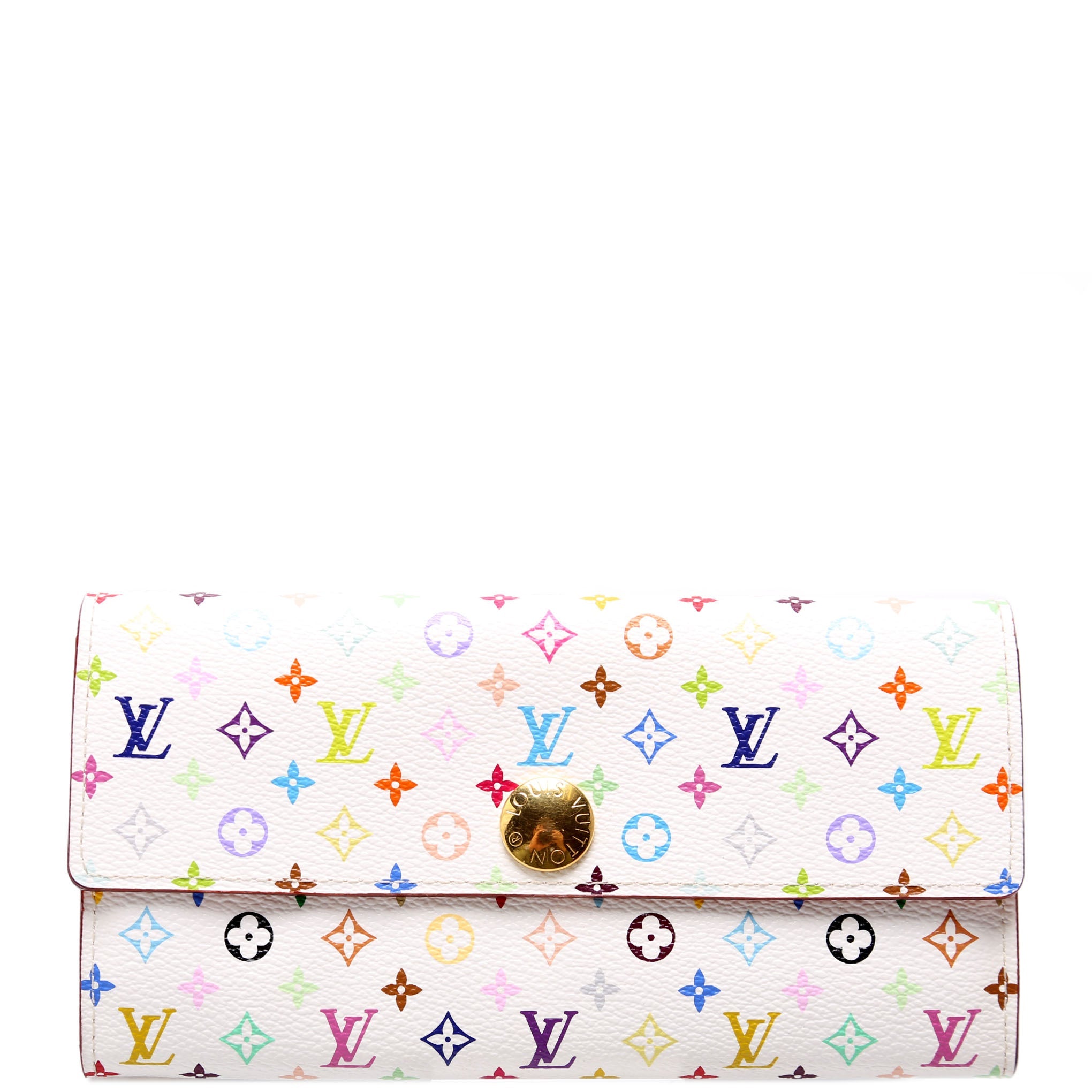 Sarah Wallet Multicolor Monogram White