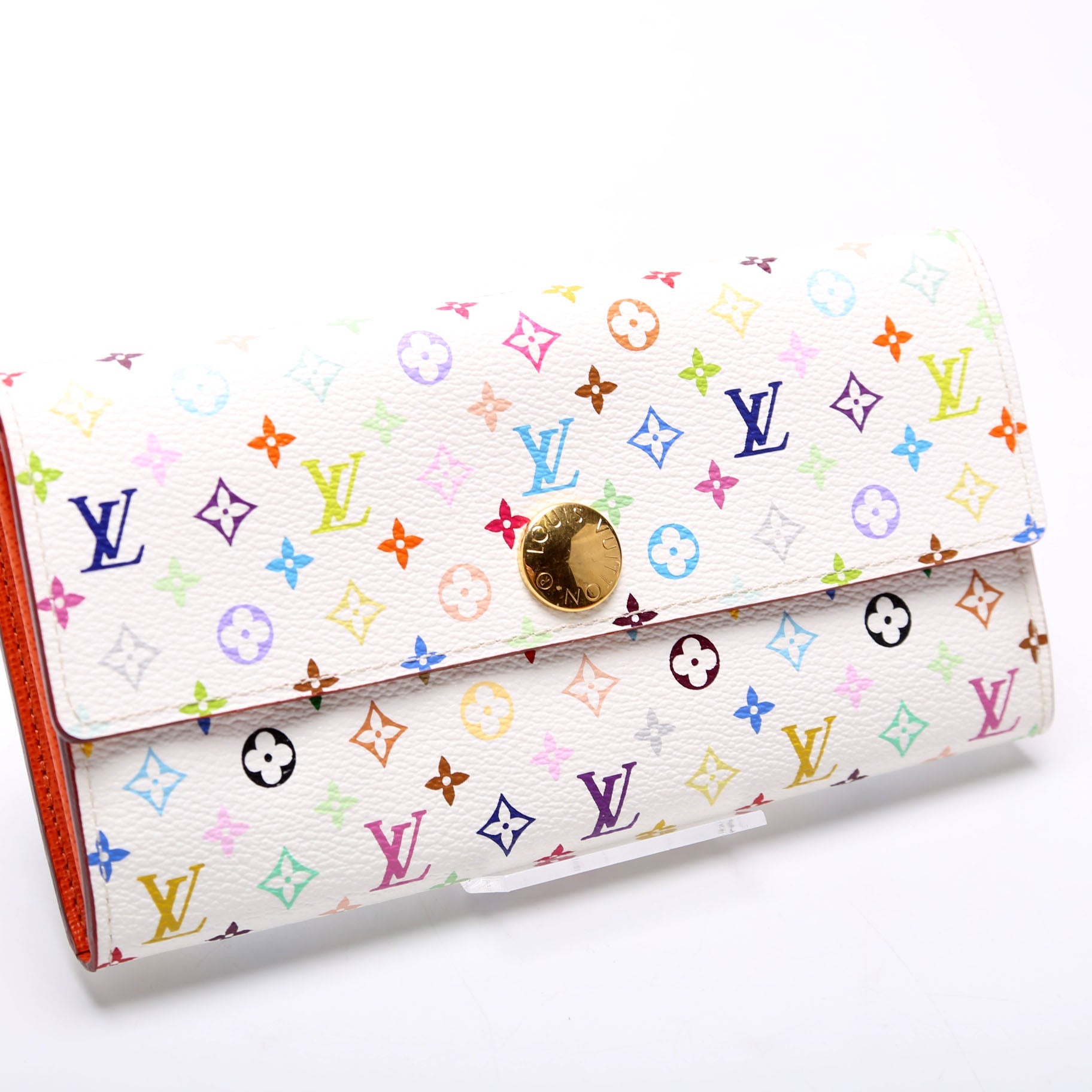 Sarah Wallet Multicolor Monogram White
