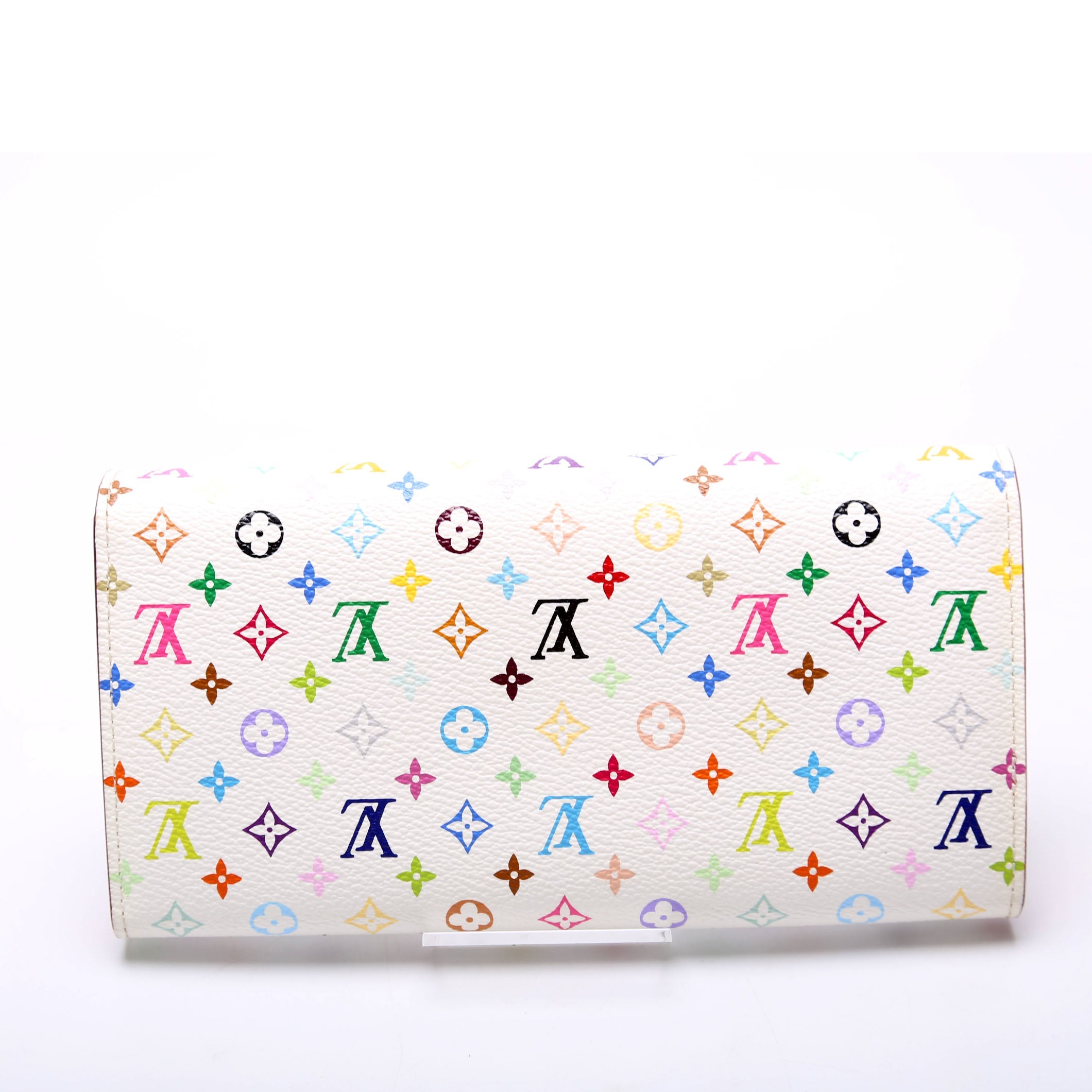 Sarah Wallet Multicolor Monogram White