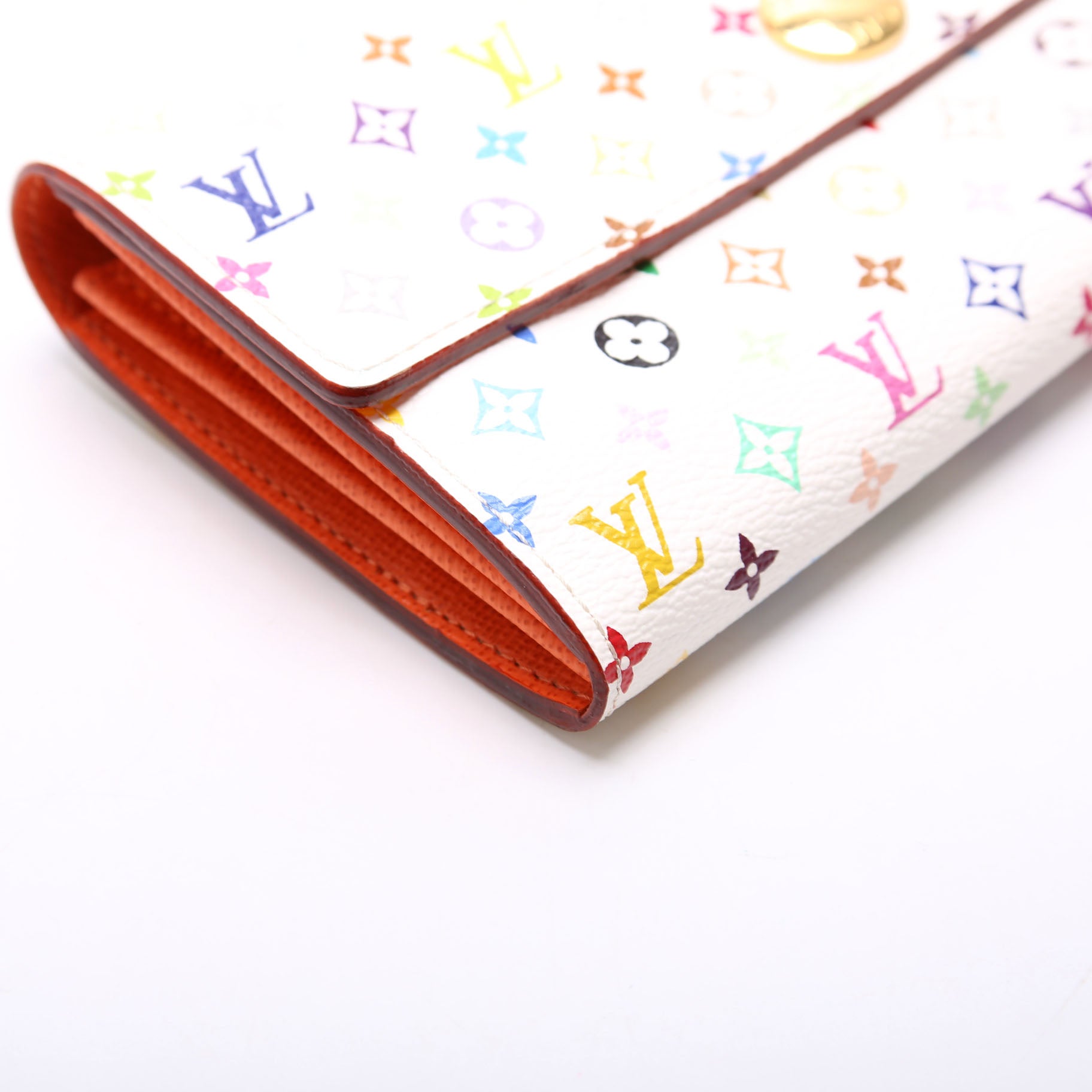 Sarah Wallet Multicolor Monogram White