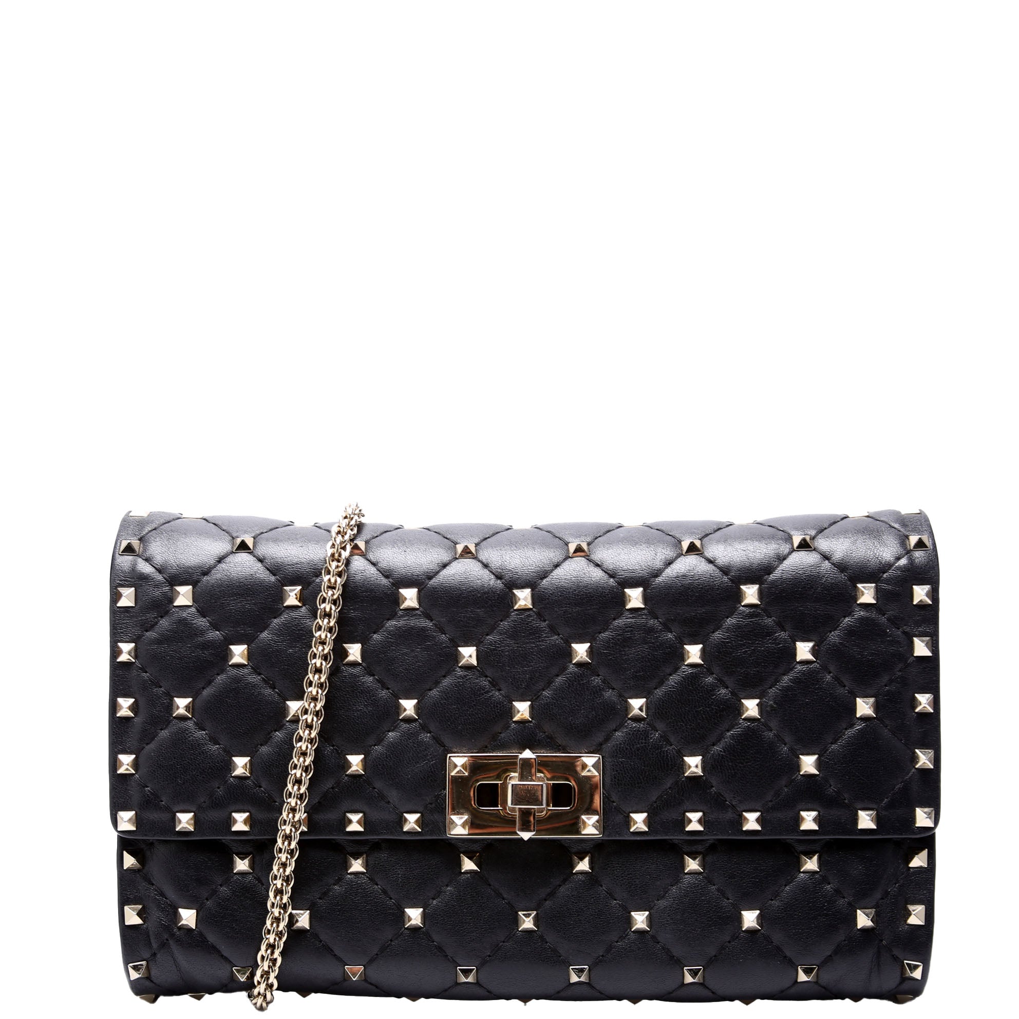 Rockstud Spike Chain Wallet Black