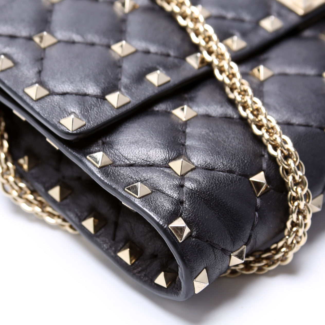 Rockstud Spike Chain Wallet Black