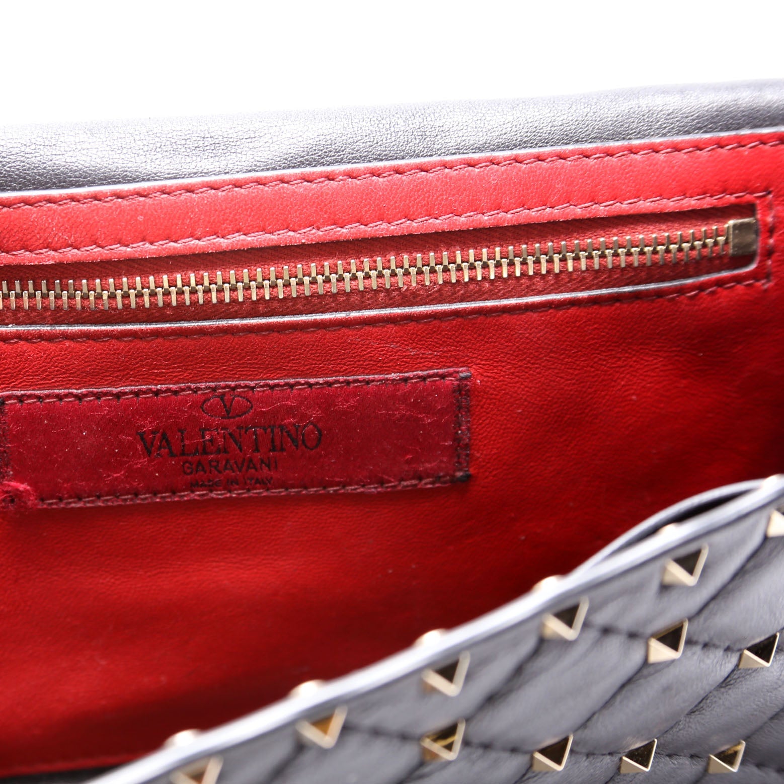 Rockstud Spike Chain Wallet Black