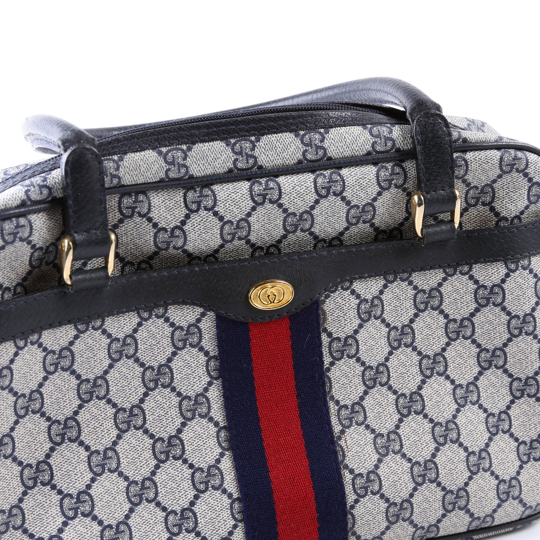 GG Supreme Vintage Satchel Navy