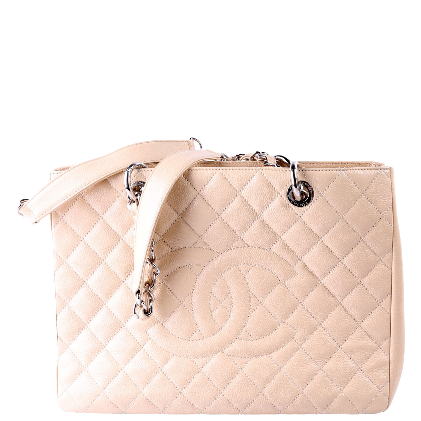 Grand Shopping Tote Caviar Beige