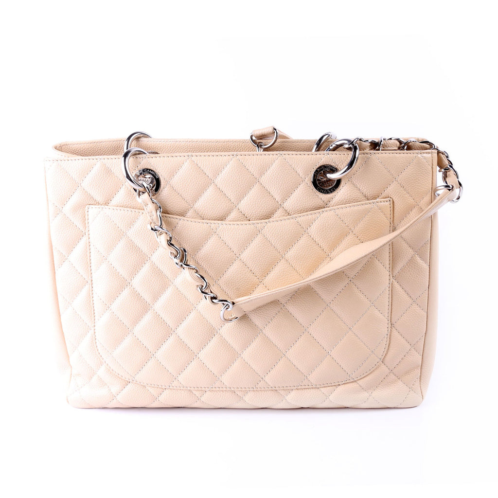 Grand Shopping Tote Caviar Beige