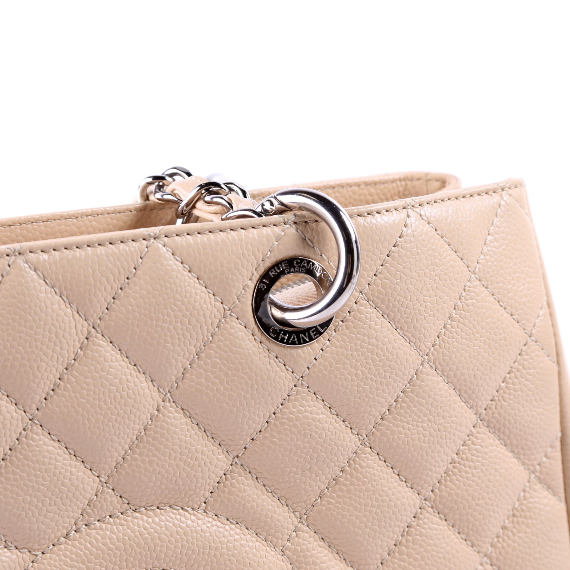 Grand Shopping Tote Caviar Beige