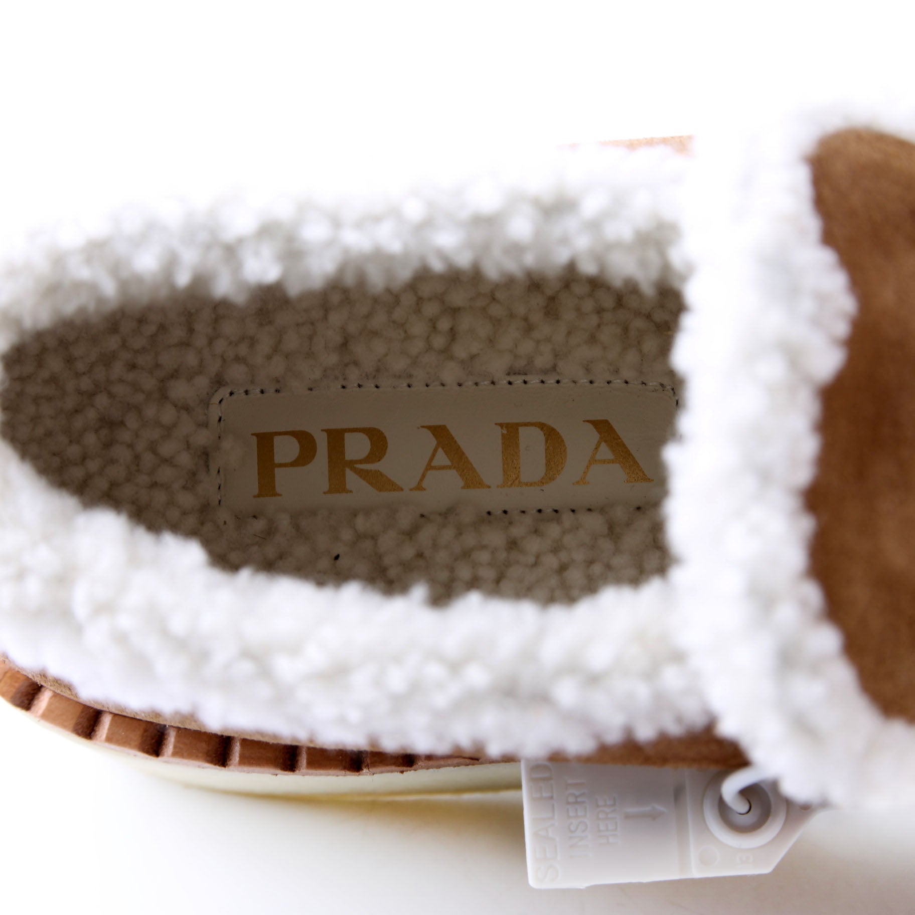 Suede/Shearling Platform Loafers Size 38.5 Tan