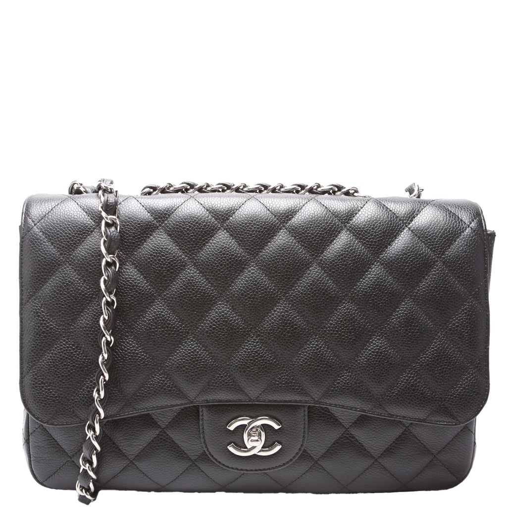 Classic Flap Jumbo Caviar 10-13M Black