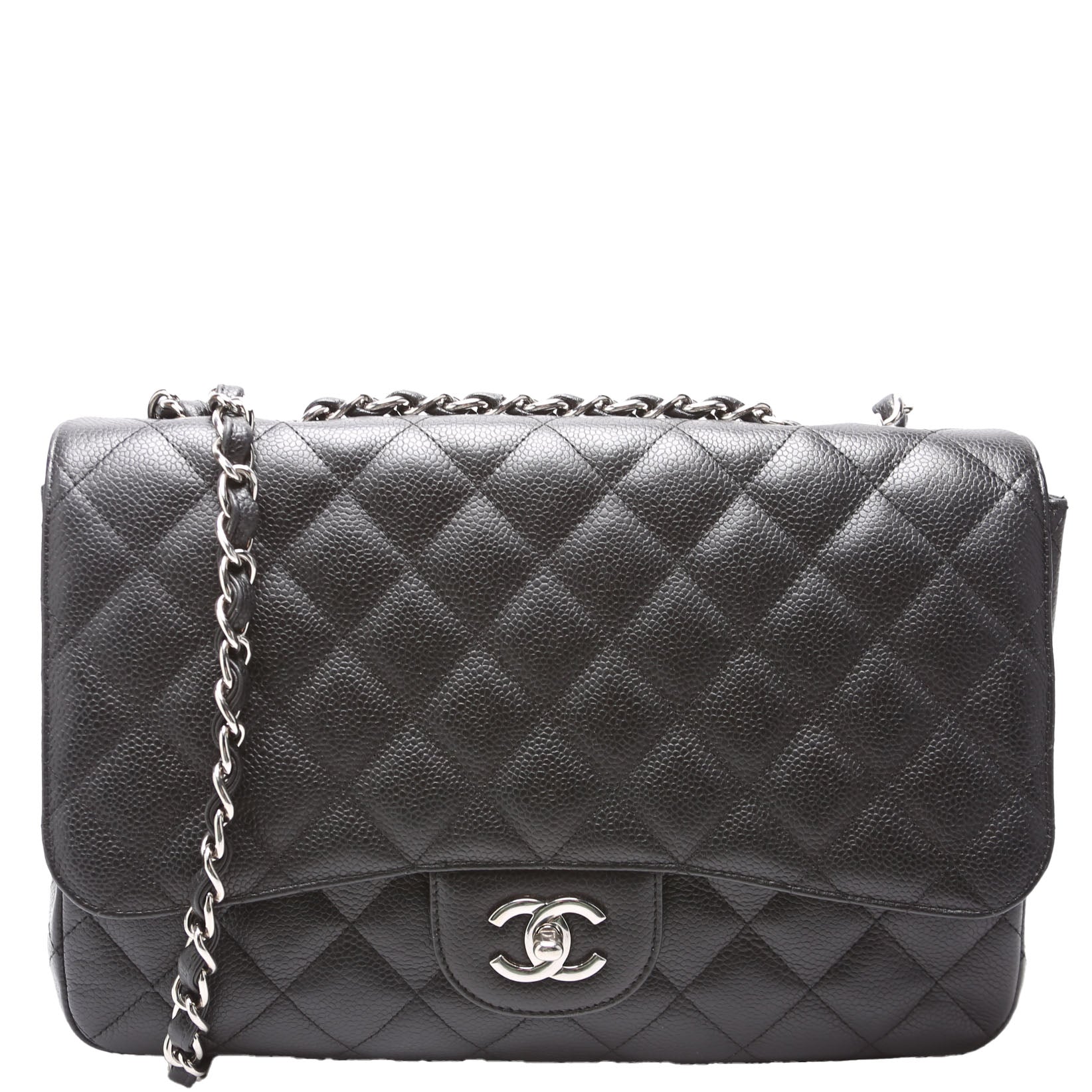 Classic Flap Jumbo Caviar 10-13M Black