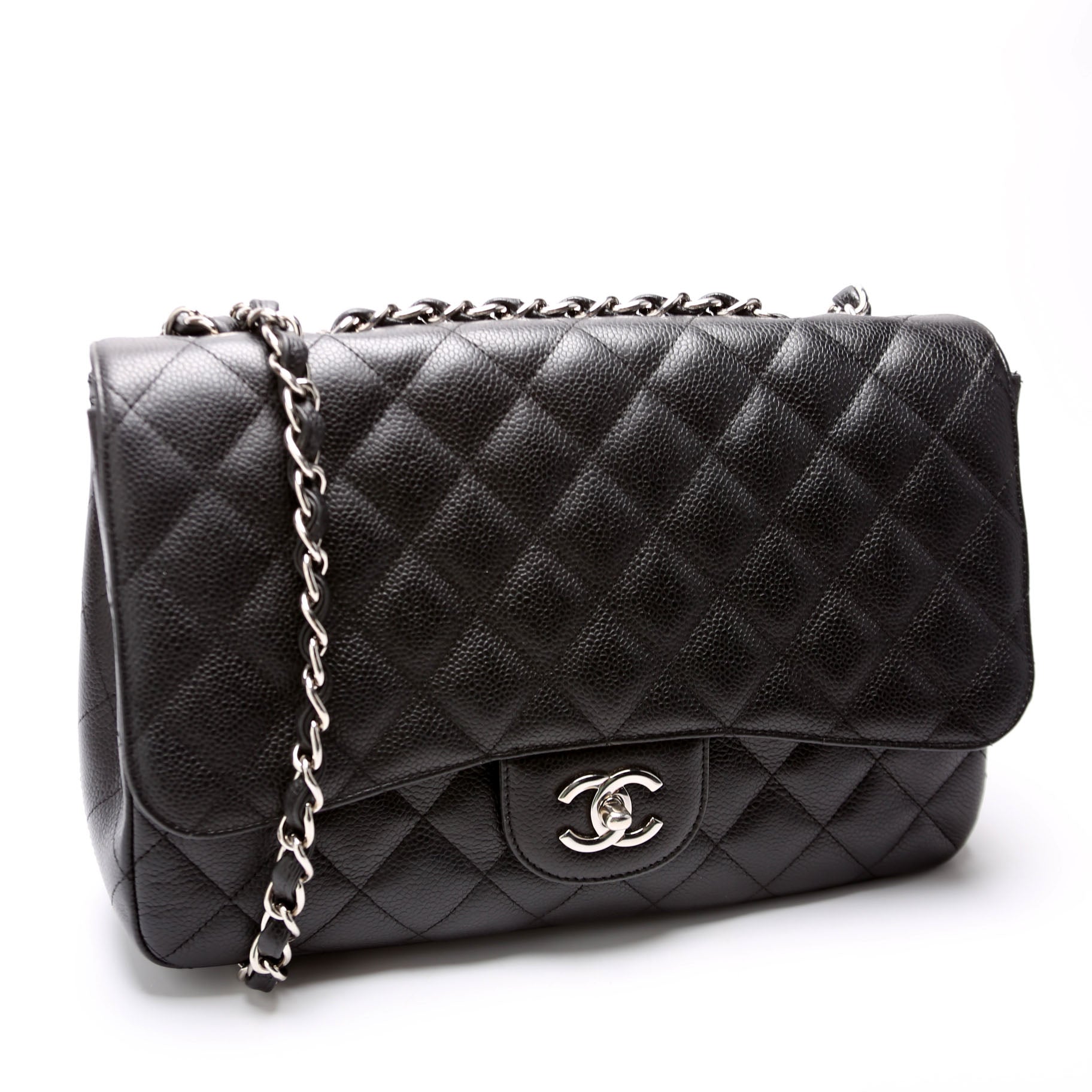 Classic Flap Jumbo Caviar 10-13M Black