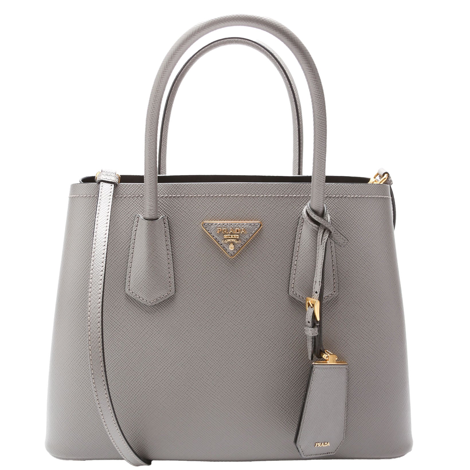 Saffiano Cuir Double Medium Grey