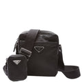 Prada 2VH112 Re-Nylon/Saffiano Leather Shoulder Bag Black