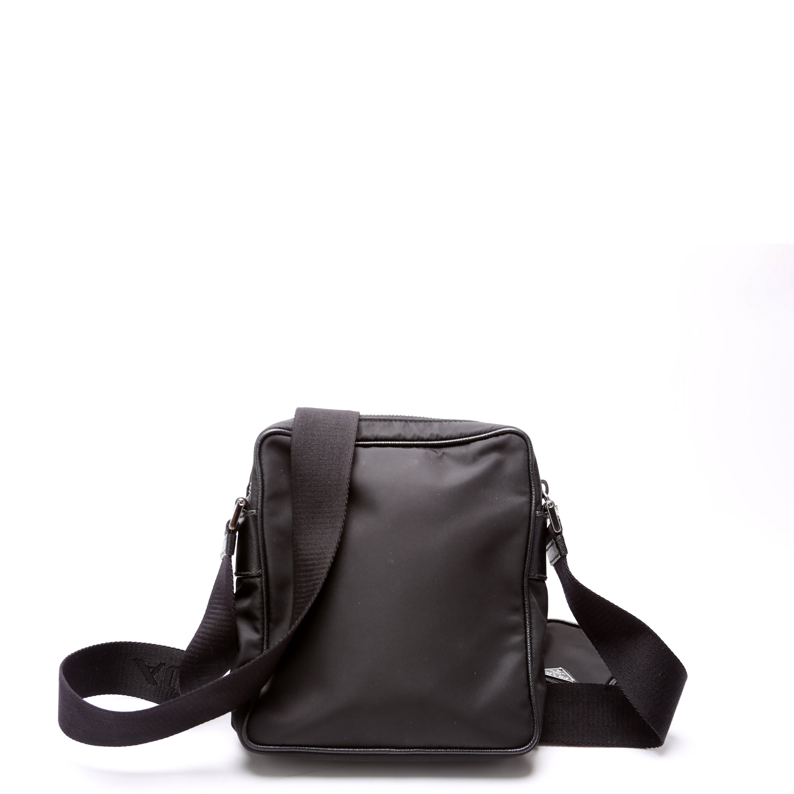 Prada 2VH112 Re-Nylon/Saffiano Leather Shoulder Bag Black