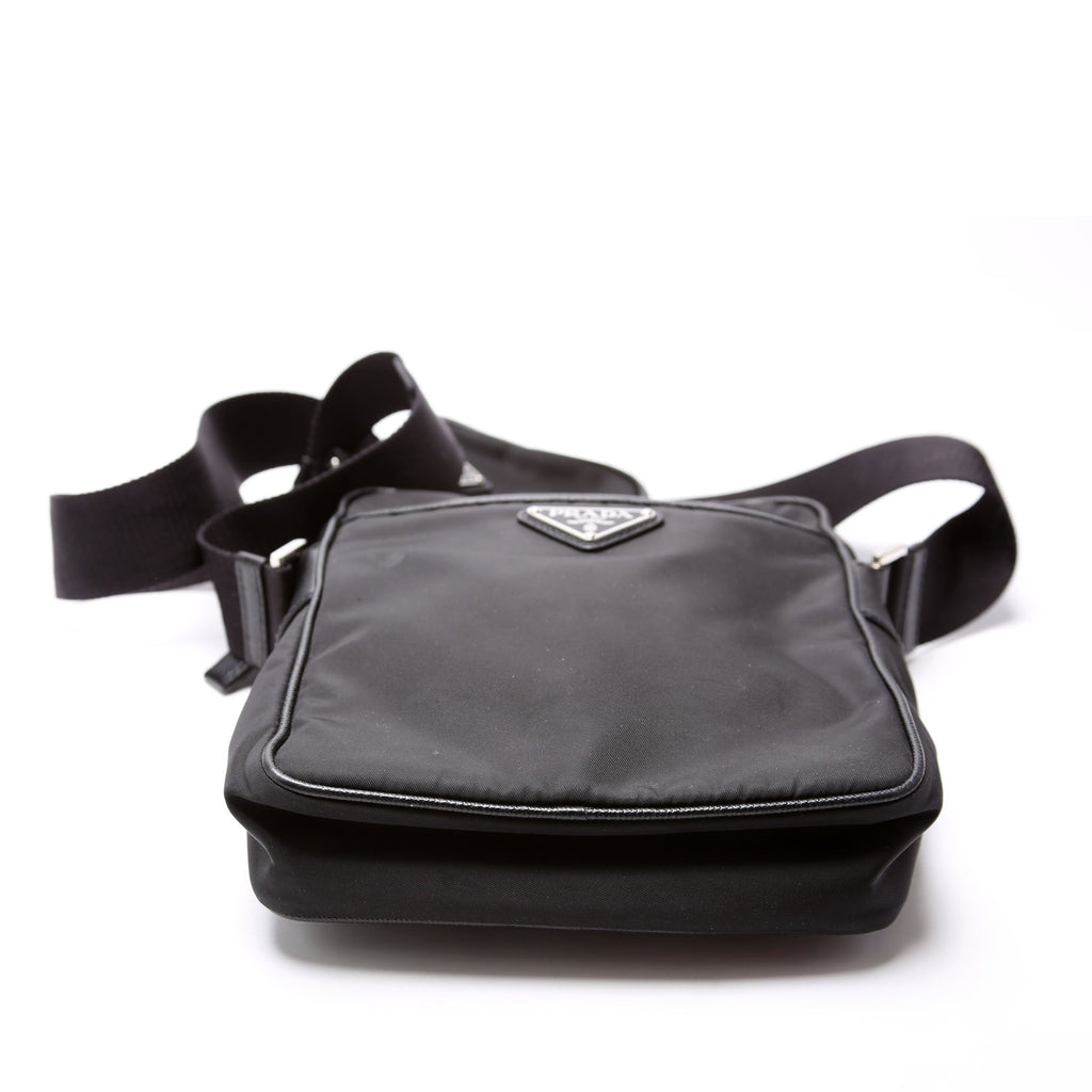 Prada 2VH112 Re-Nylon/Saffiano Leather Shoulder Bag Black