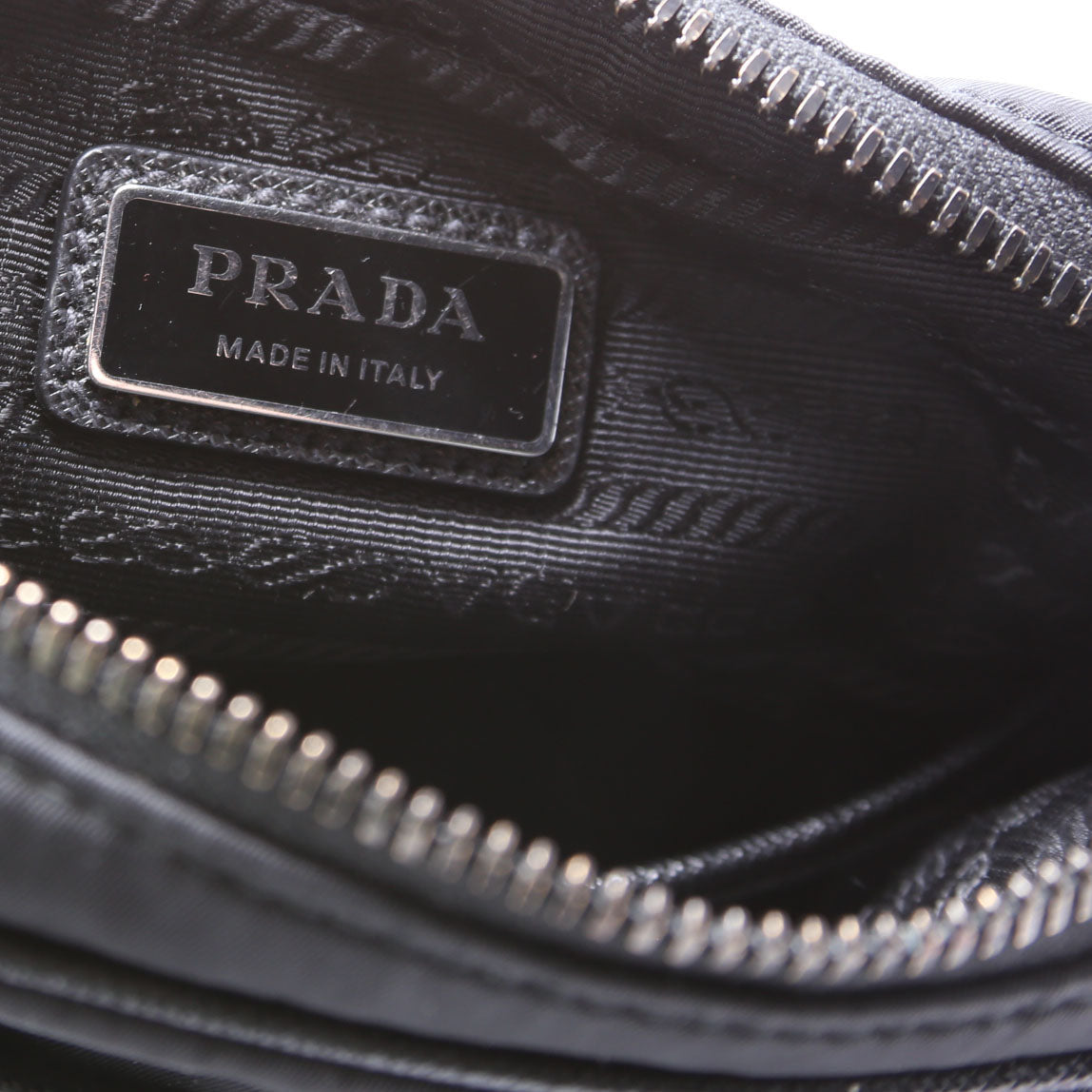 Prada 2VH112 Re-Nylon/Saffiano Leather Shoulder Bag Black
