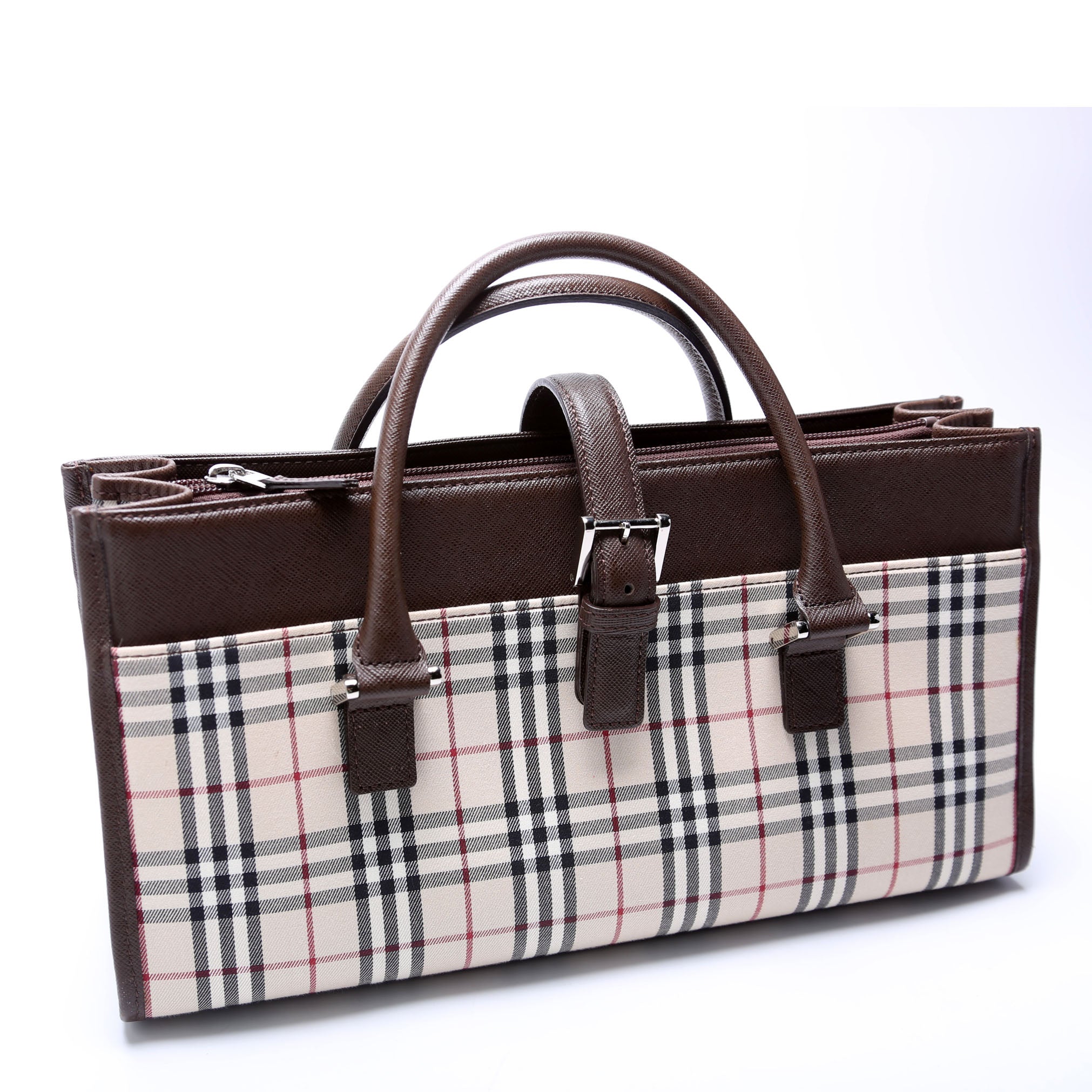 Nova Check Buckle Top Handle Bag