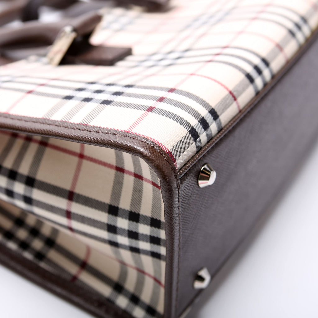 Nova Check Buckle Top Handle Bag