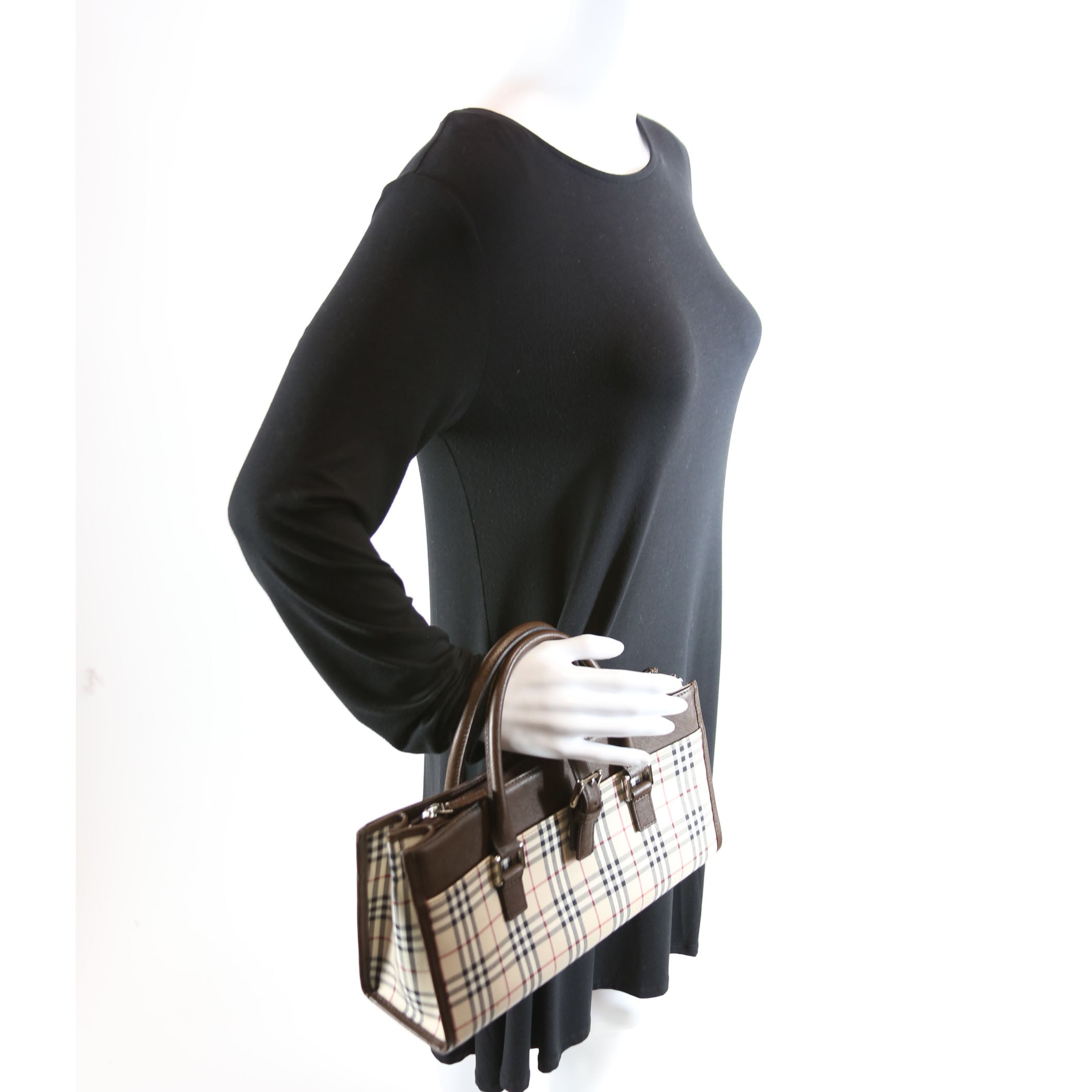 Nova Check Buckle Top Handle Bag