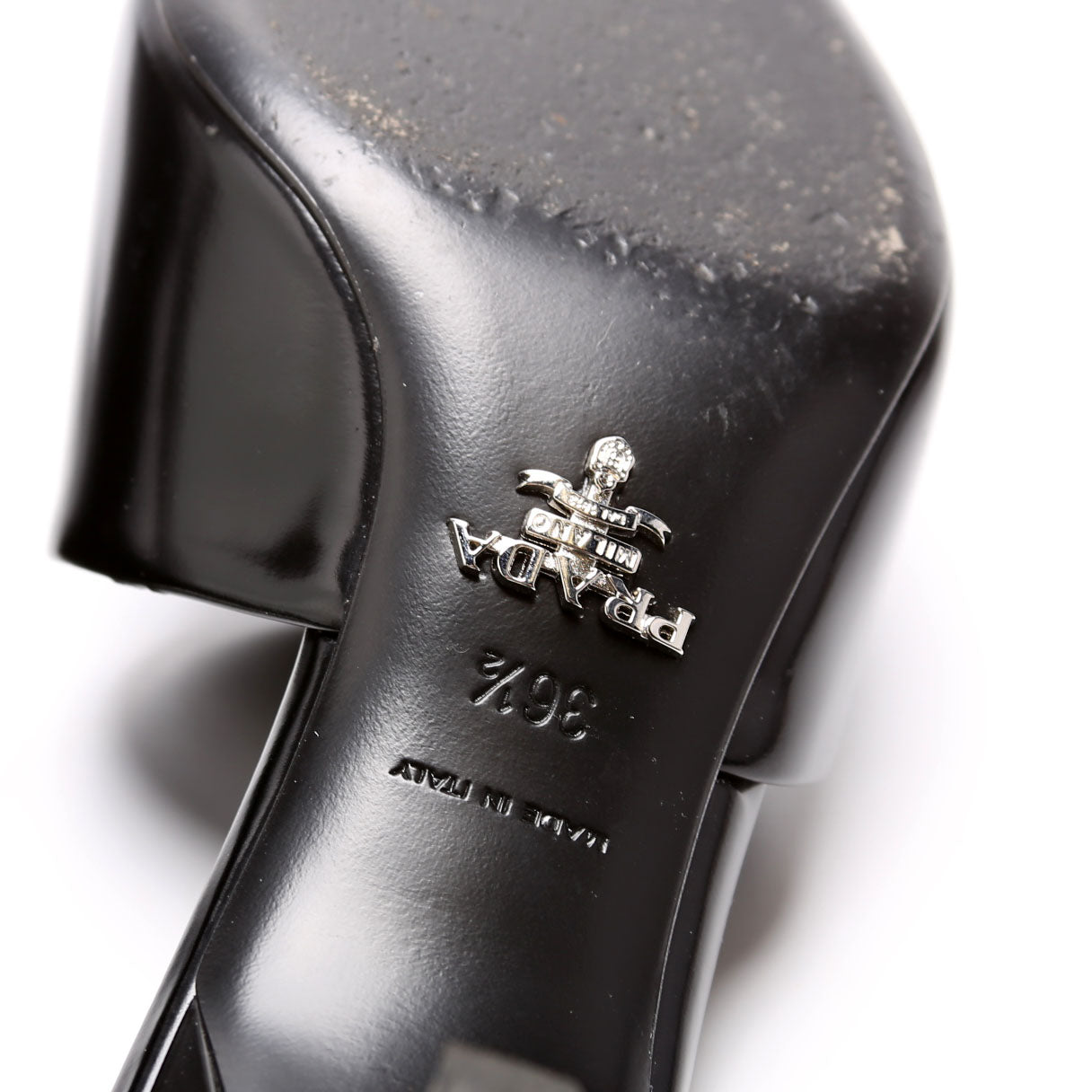 Pointed Toe Logo Heeled Mules Size 36.5 Black