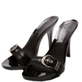 Vintage Buckle Logo Sandals Size 39 Black