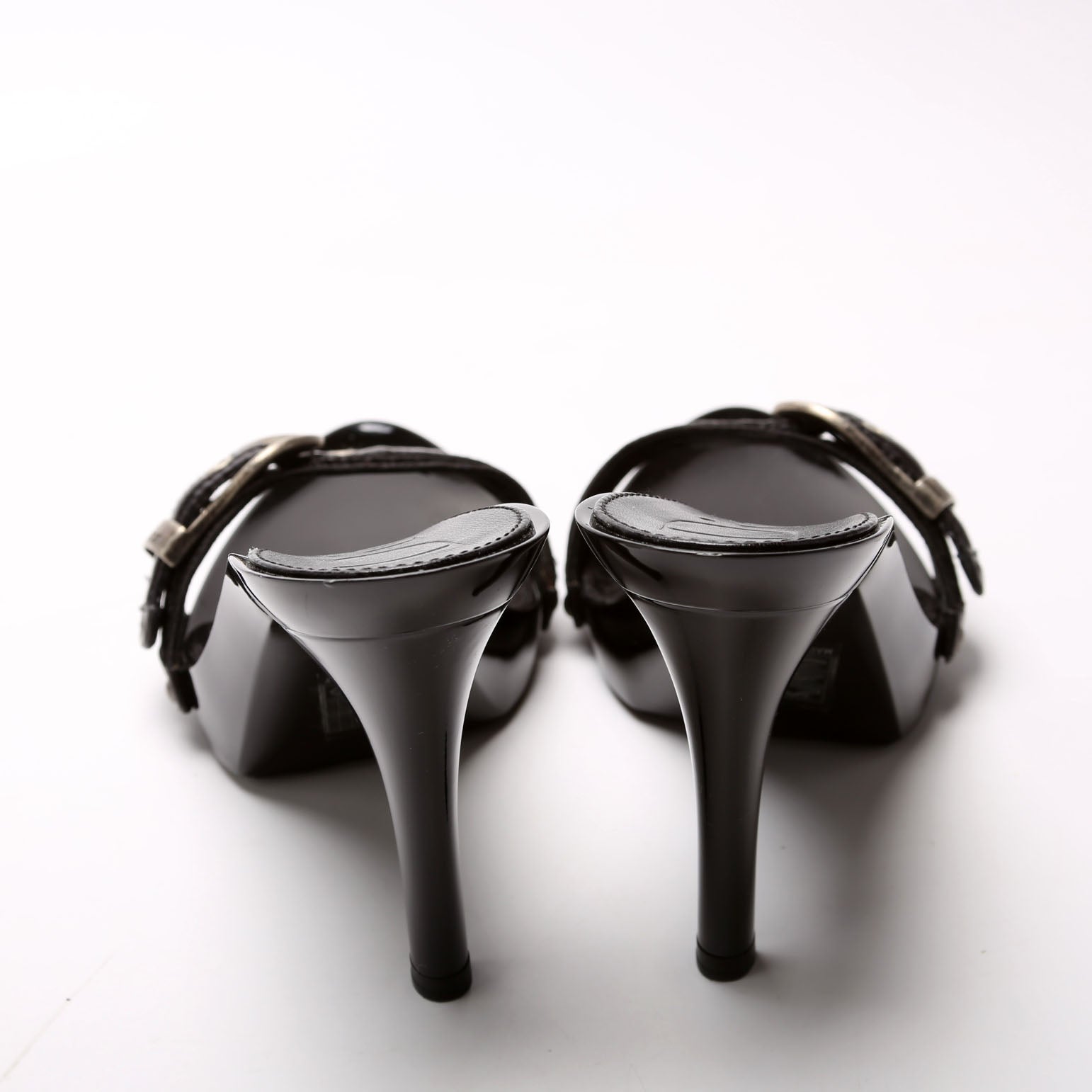 Vintage Buckle Logo Sandals Size 39 Black