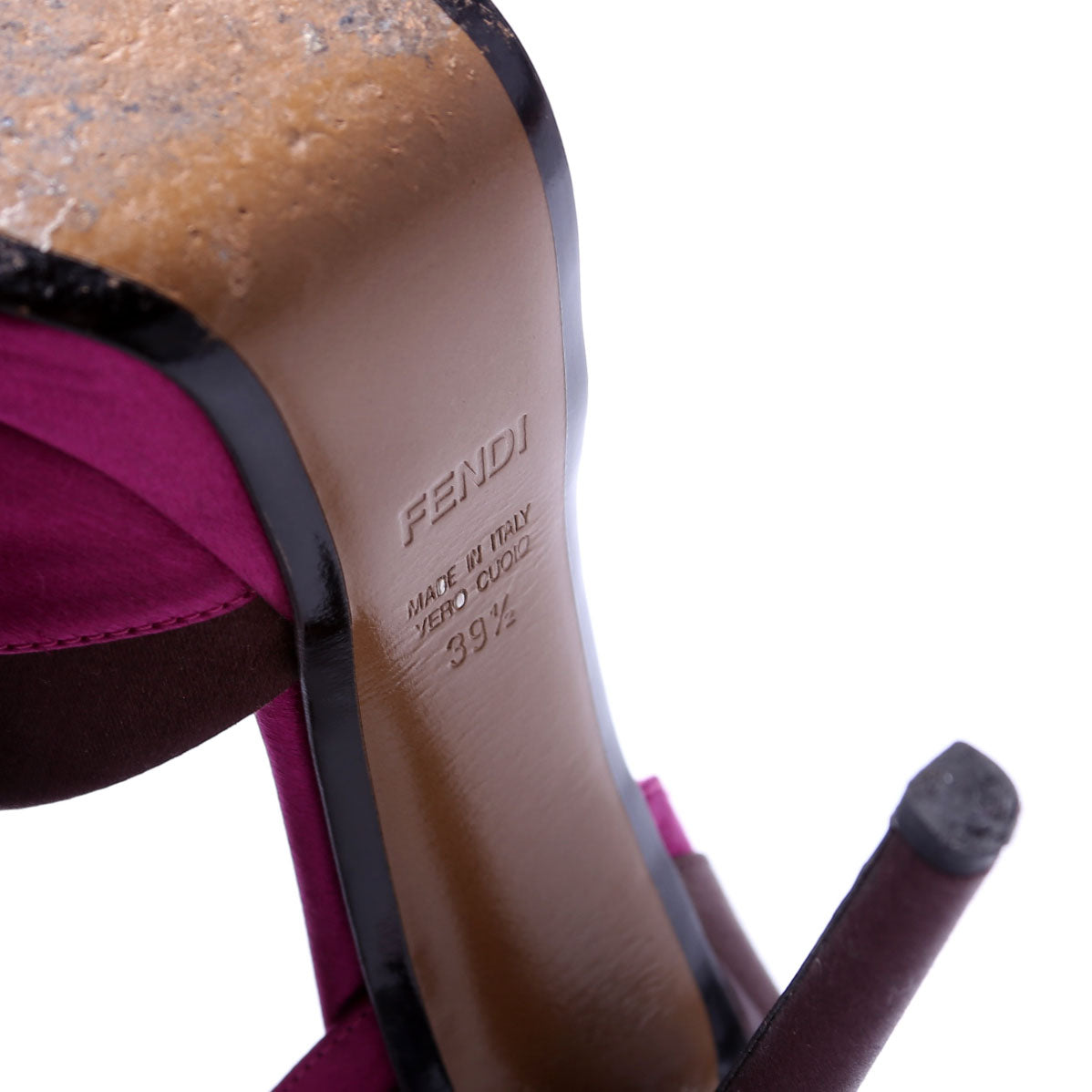 Satin D'Orsay Peep Toe Pumps Size 39.5 Purple