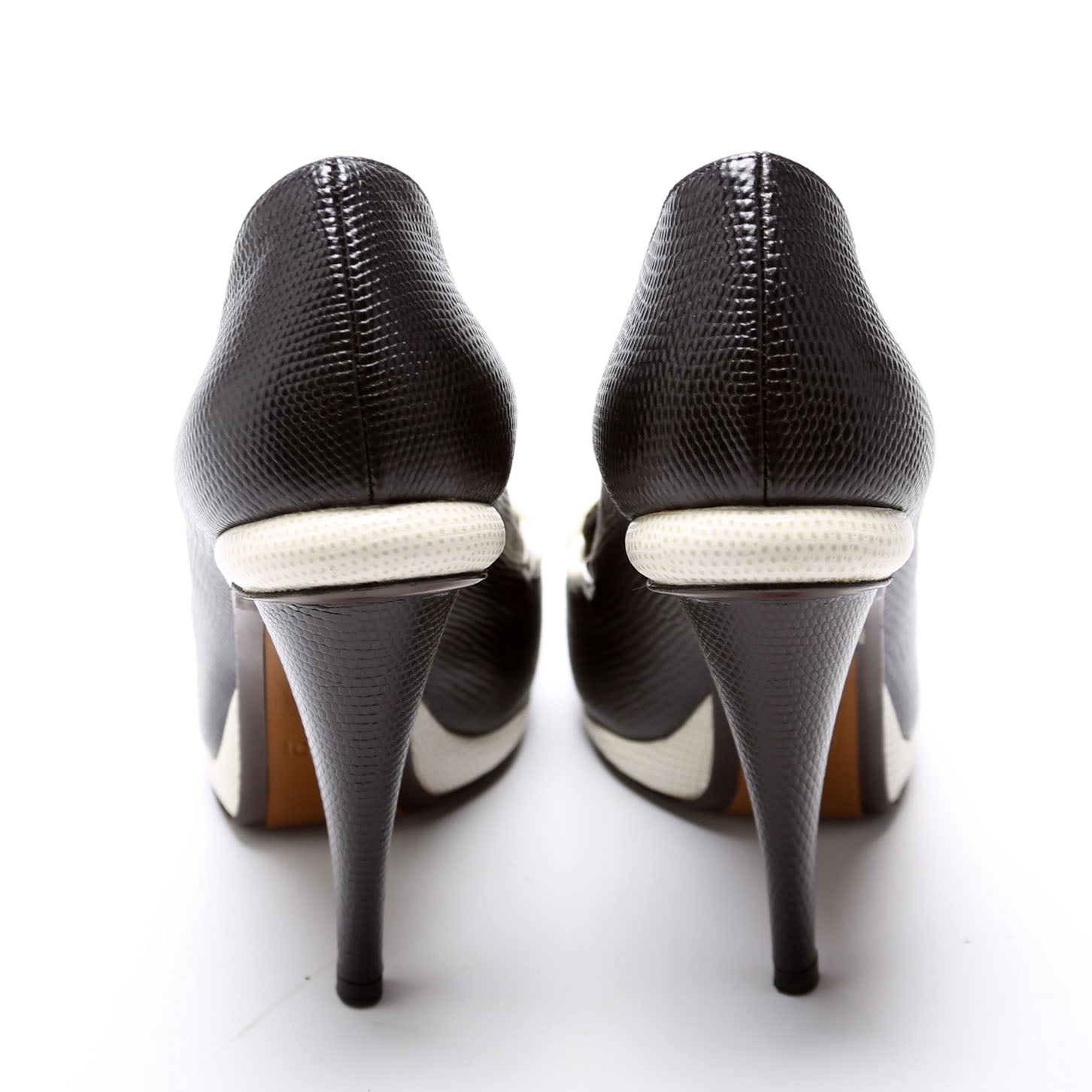Lizard Embossed Pumps Size 39 Black