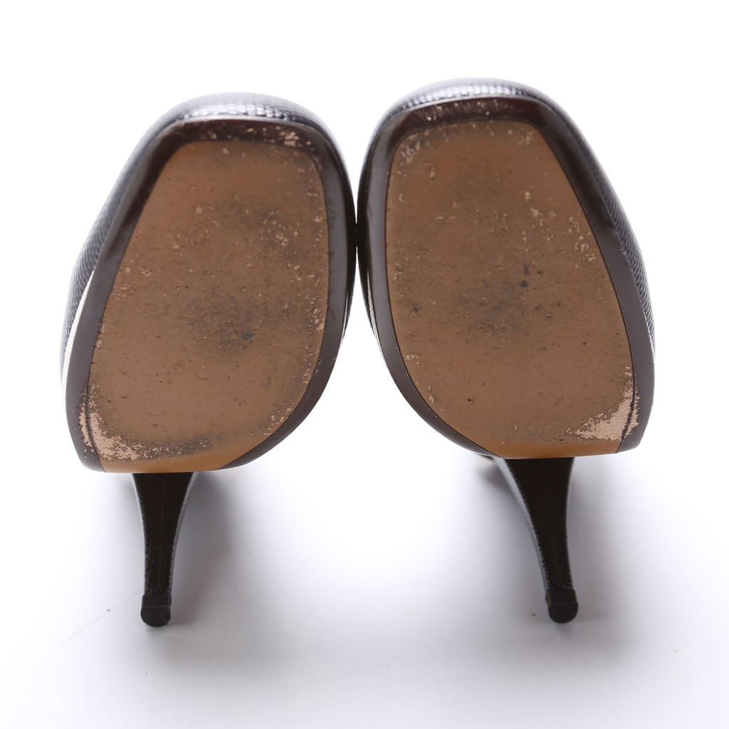 Lizard Embossed Pumps Size 39 Black
