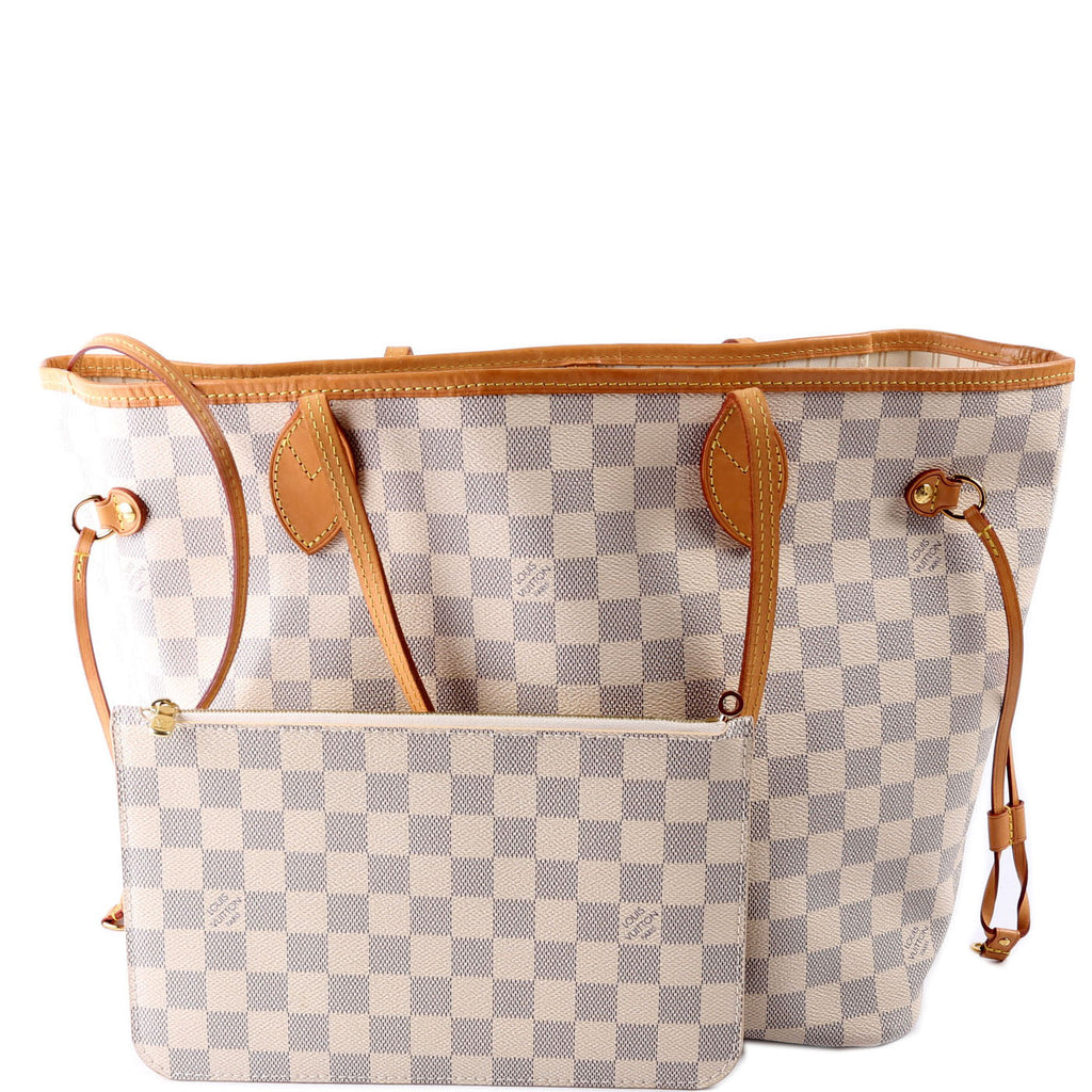 Neverfull With Wallet MM Azur White Interior