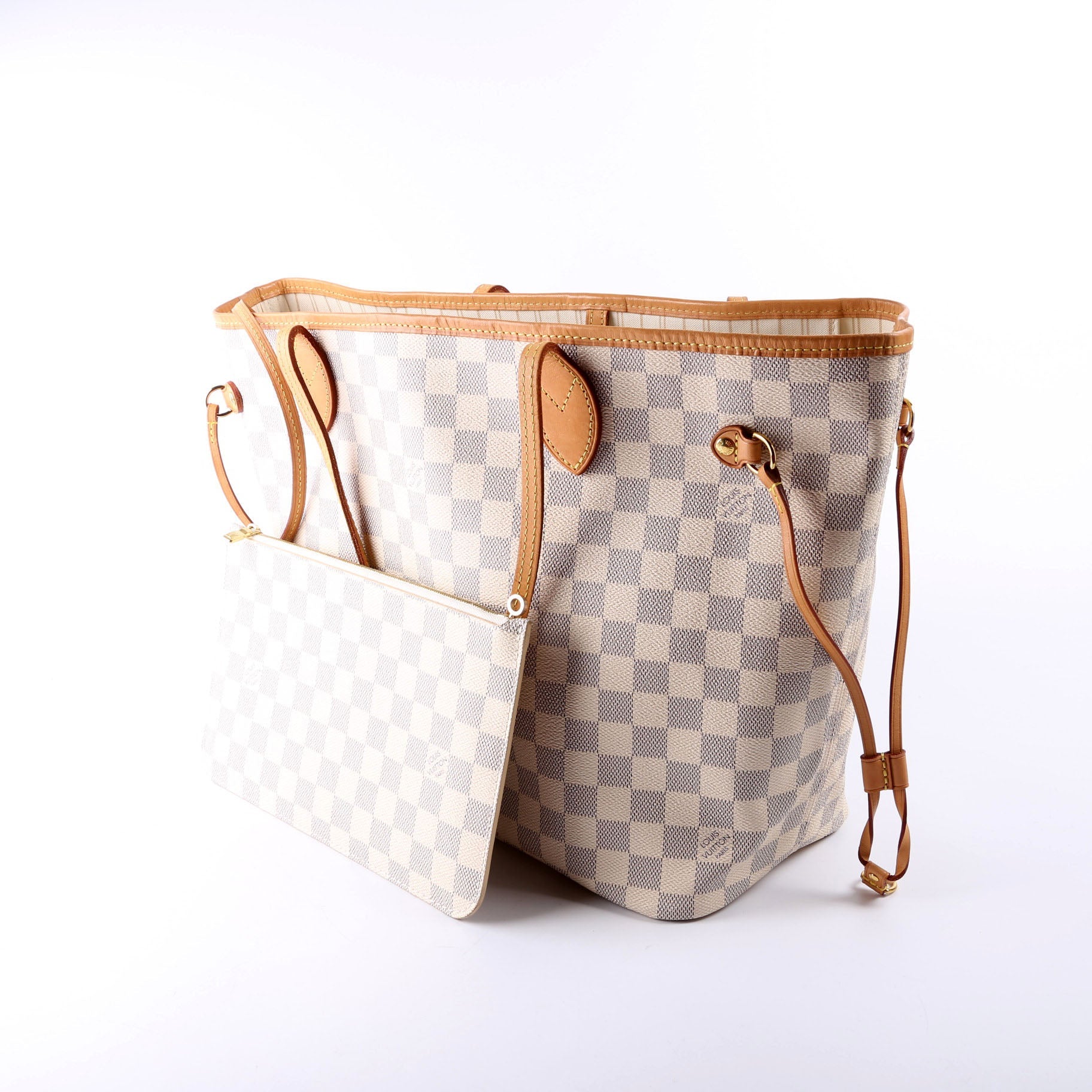 Neverfull With Wallet MM Azur White Interior