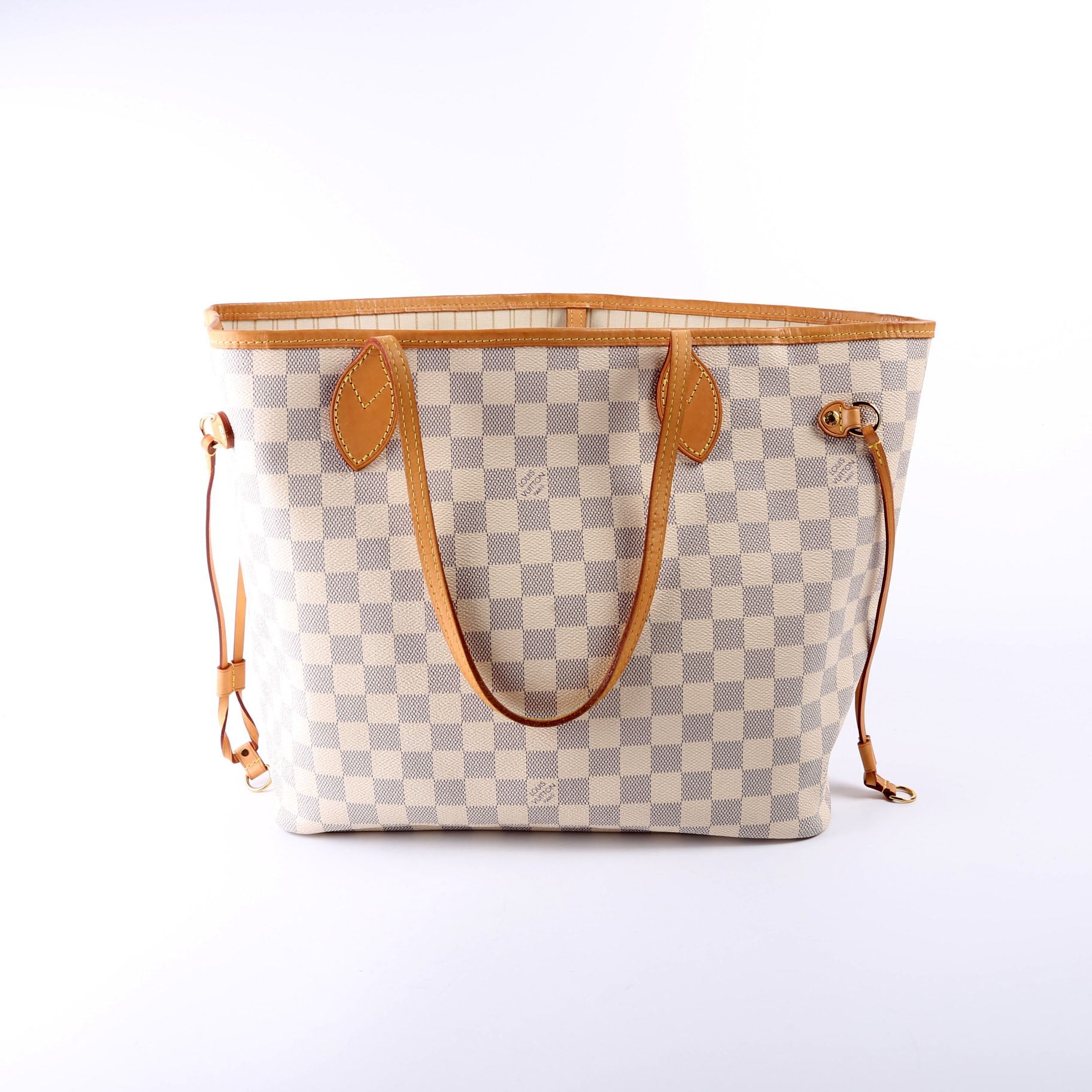 Neverfull With Wallet MM Azur White Interior
