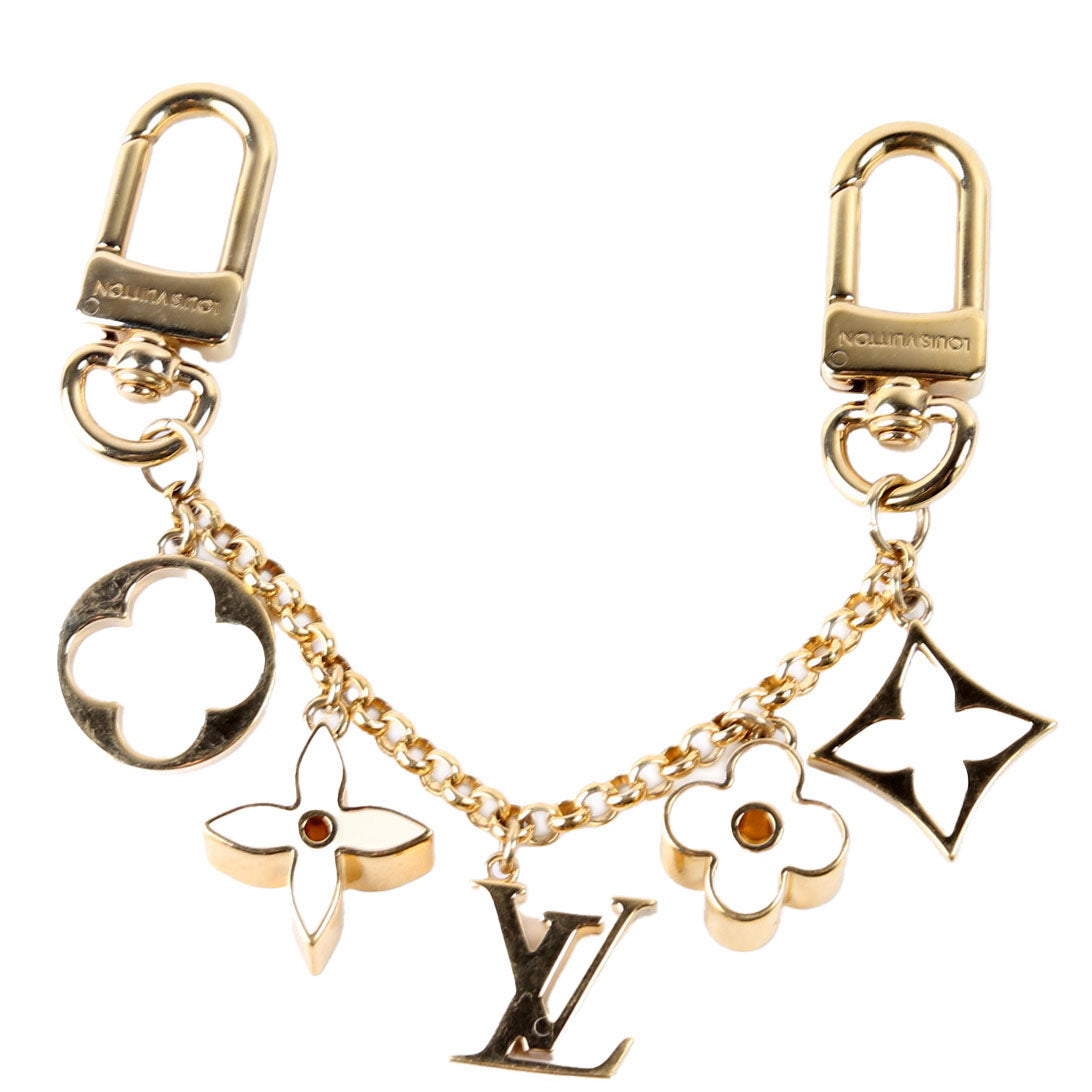 Blooming Flowers Chain Bag Charm Gold/Neutral