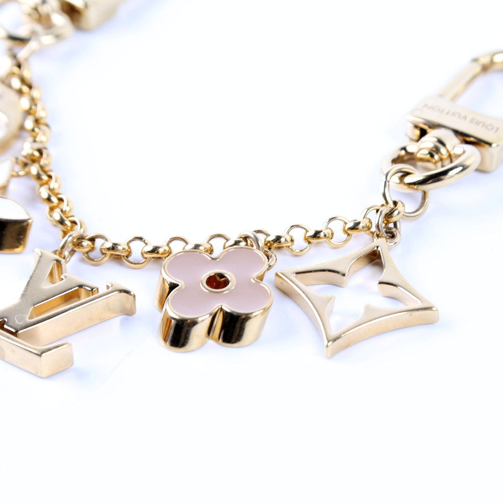 Blooming Flowers Chain Bag Charm Gold/Neutral