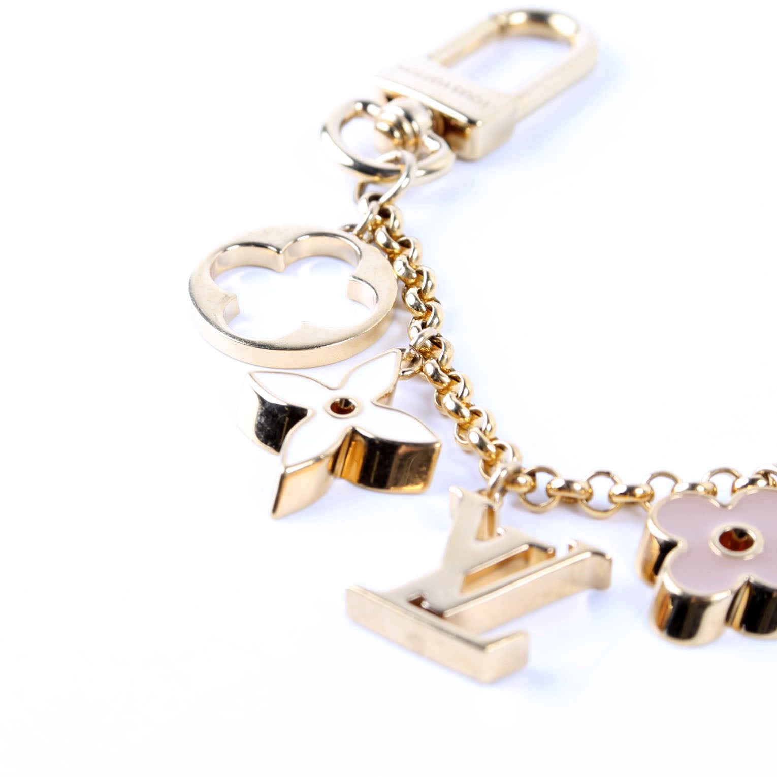 Blooming Flowers Chain Bag Charm Gold/Neutral