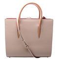 Paloma Large Calfskin Studded Patent Taupe