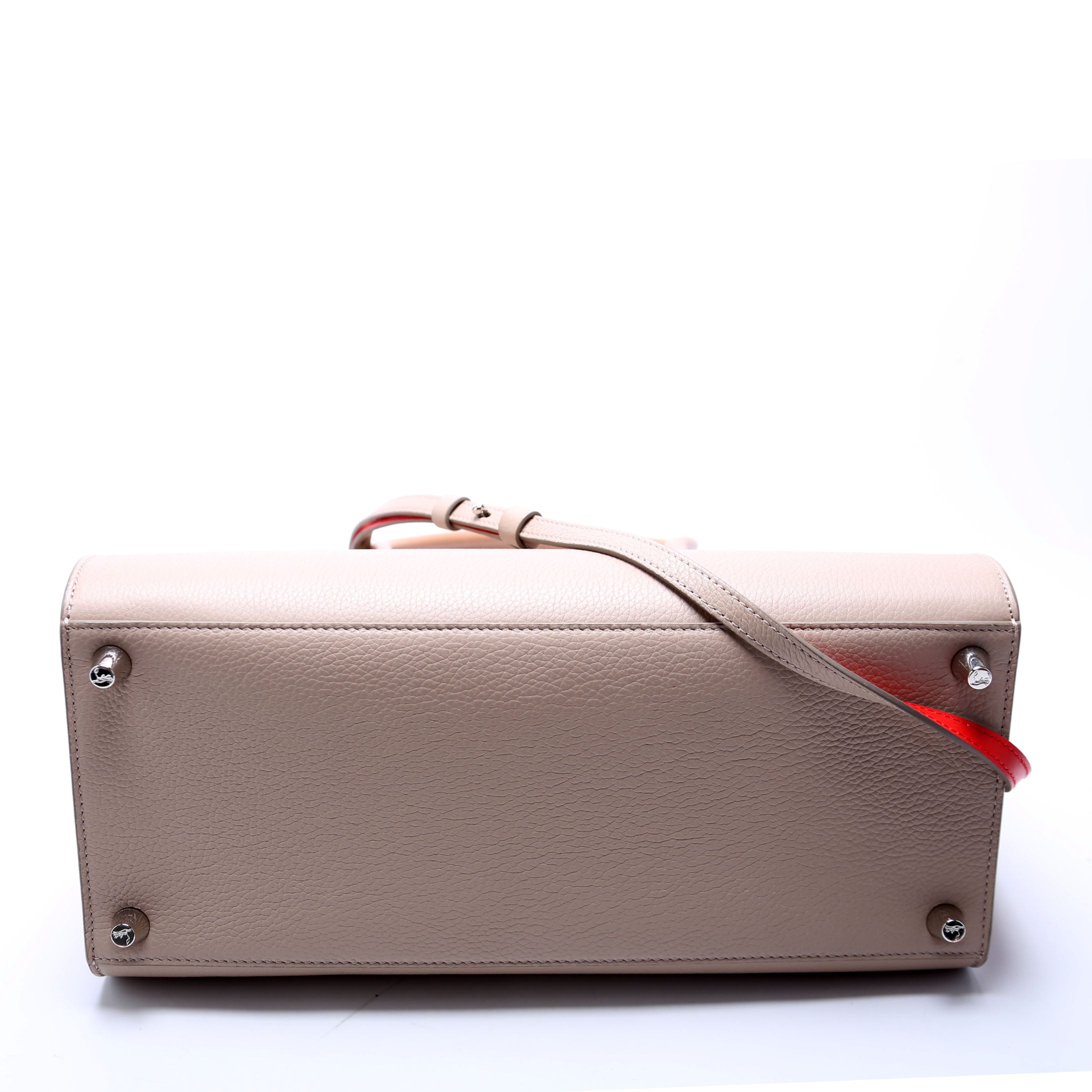 Paloma Large Calfskin Studded Patent Taupe